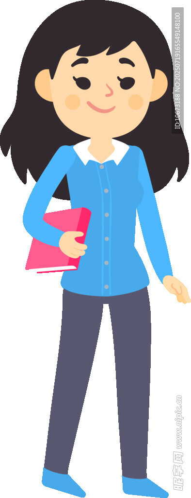 手持書本的可愛女生