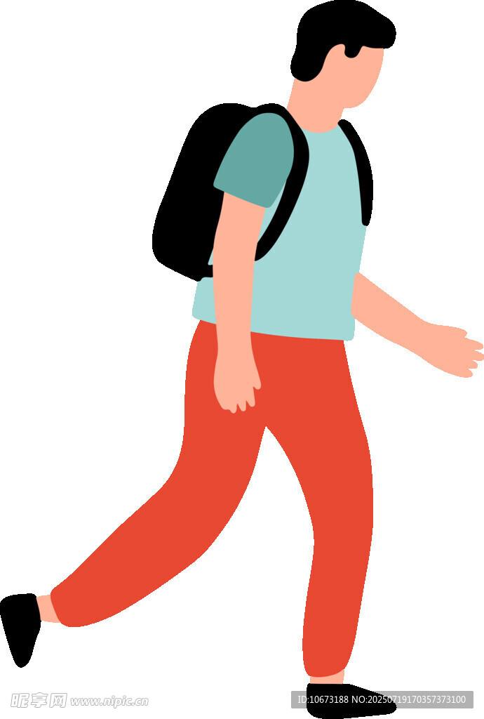 背著背包行走的男子