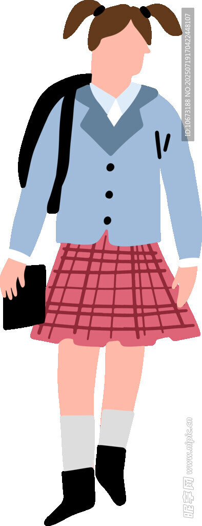 背著書包的可愛女學(xué)生