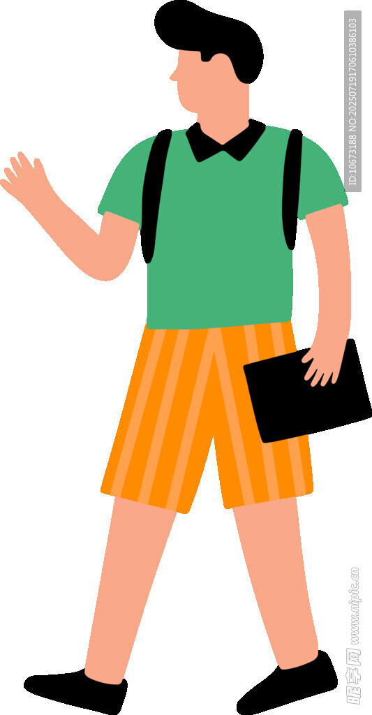 背著書包的行走少年