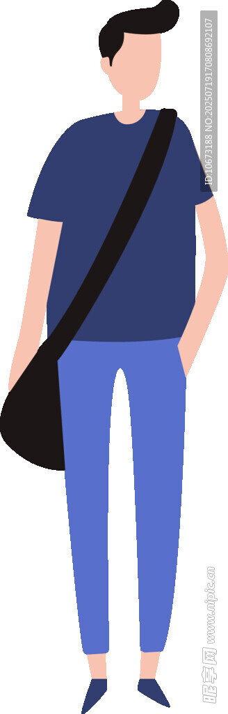 背著包的休閑男士