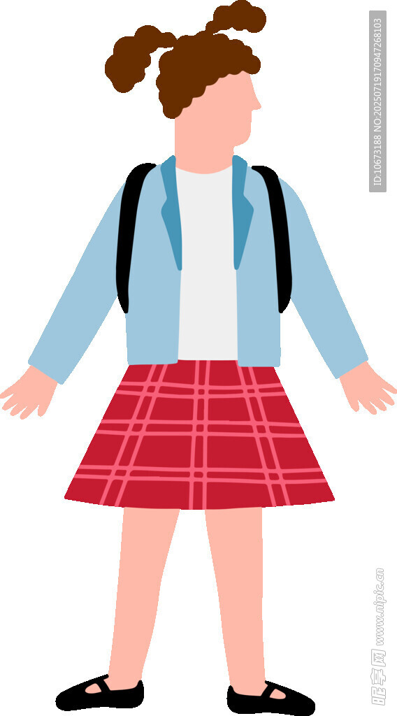 穿校服背書包的小女孩