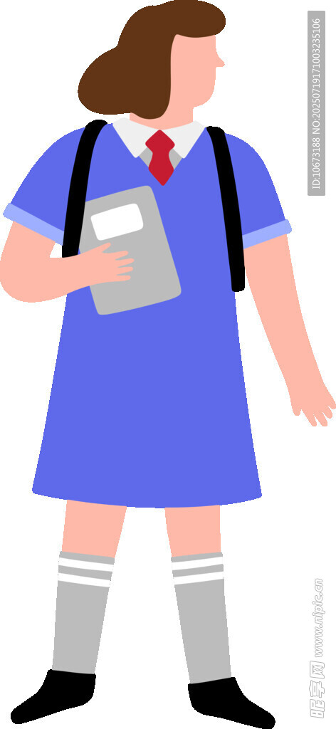 穿校服的女生手持書本
