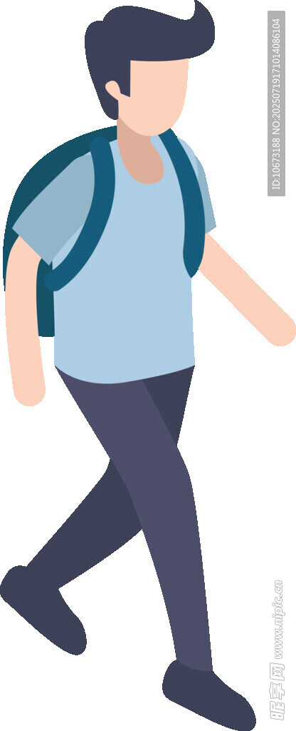 背著書包行走的少年