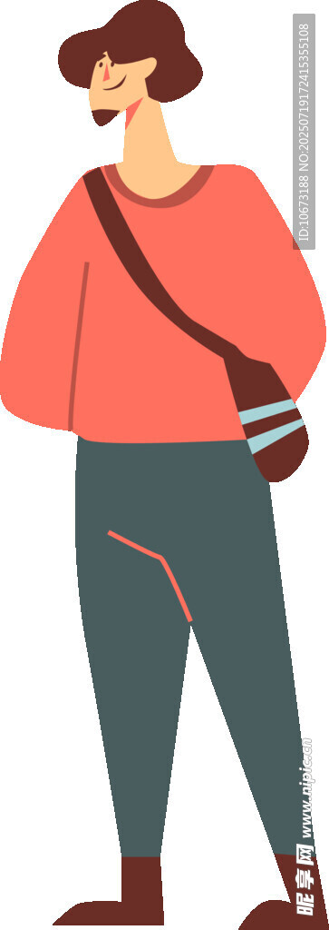 穿著休閑的挎包男士
