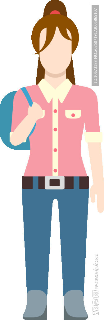 背著包的時(shí)尚年輕女孩