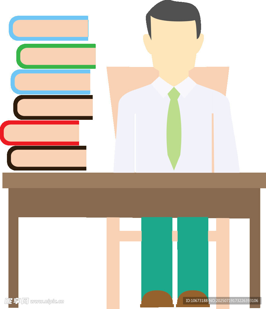 辦公男子與堆疊書(shū)籍