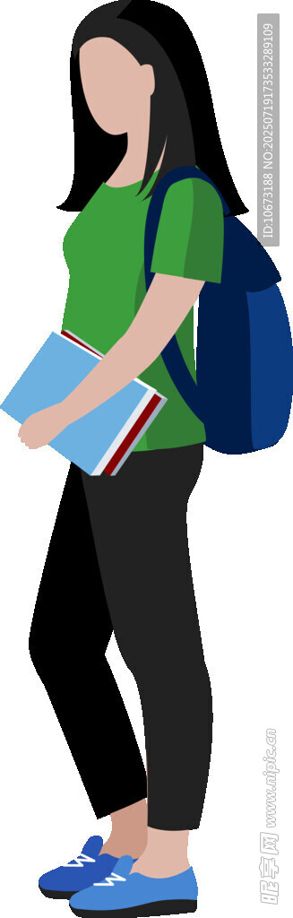 背著書(shū)包的青春女學(xué)生