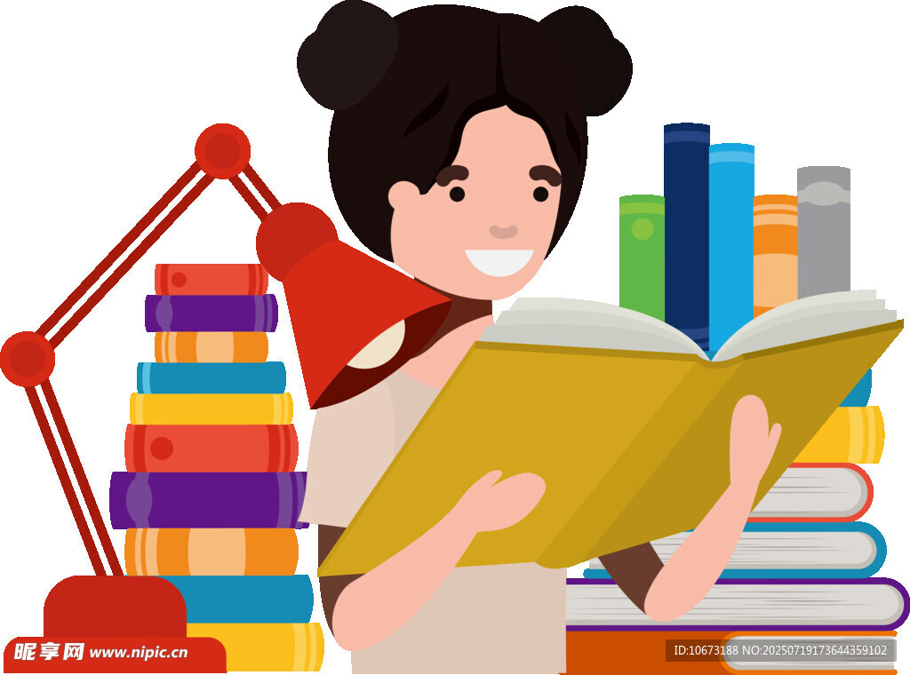 女孩沉浸于書籍的美好時(shí)光