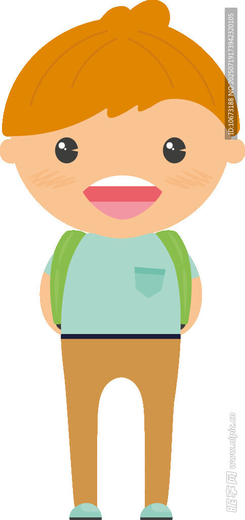 背著書(shū)包的快樂(lè)小男孩