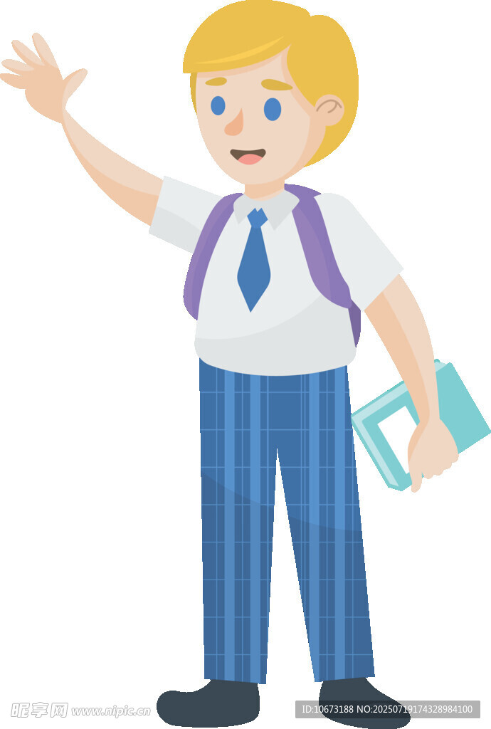 背著書包的上學(xué)小男孩