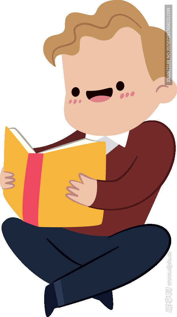 小男孩專(zhuān)注閱讀書(shū)籍