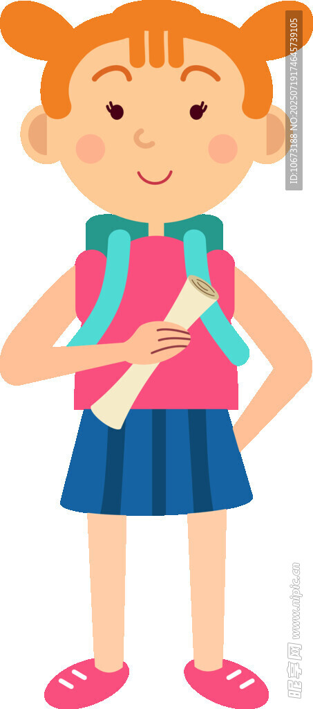 背著書(shū)包的可愛(ài)小女孩