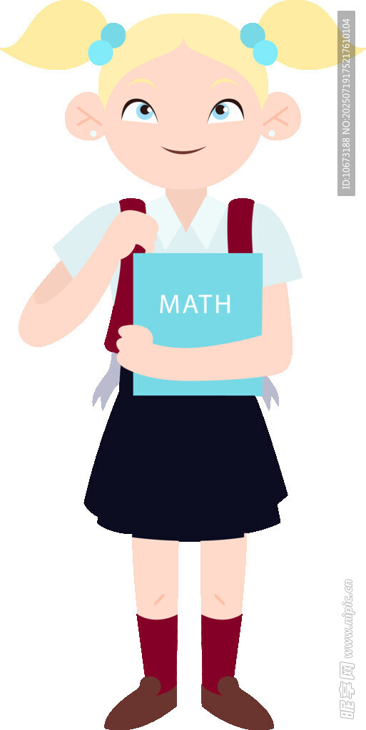 背著書包的可愛上學(xué)女孩
