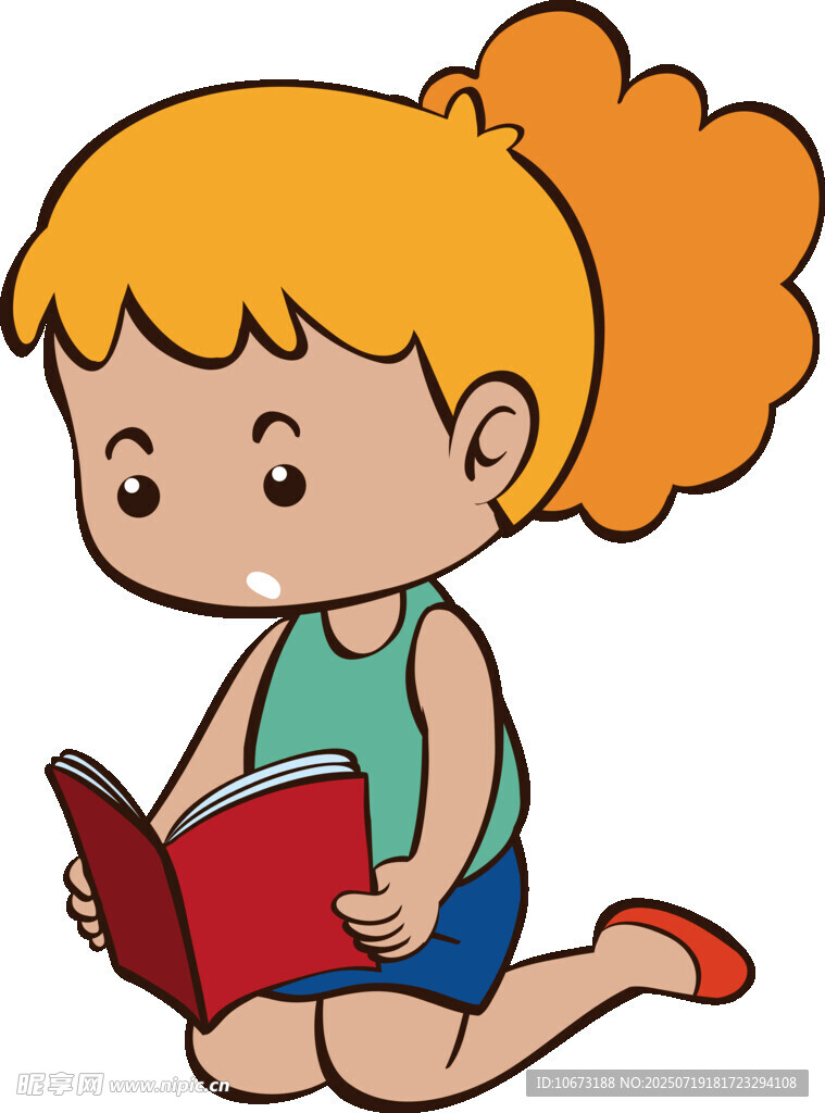 小女孩專注閱讀書籍