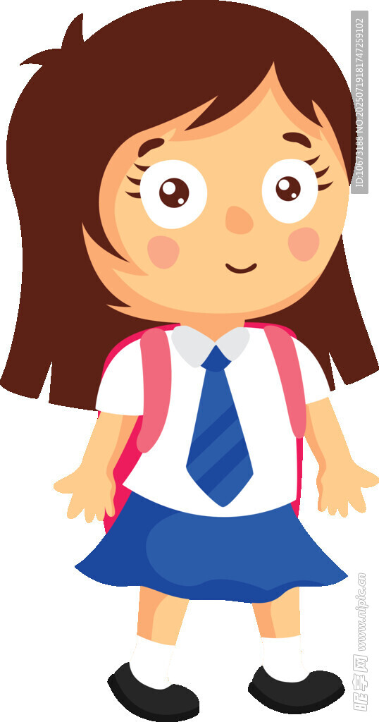 背著書包的可愛小女孩