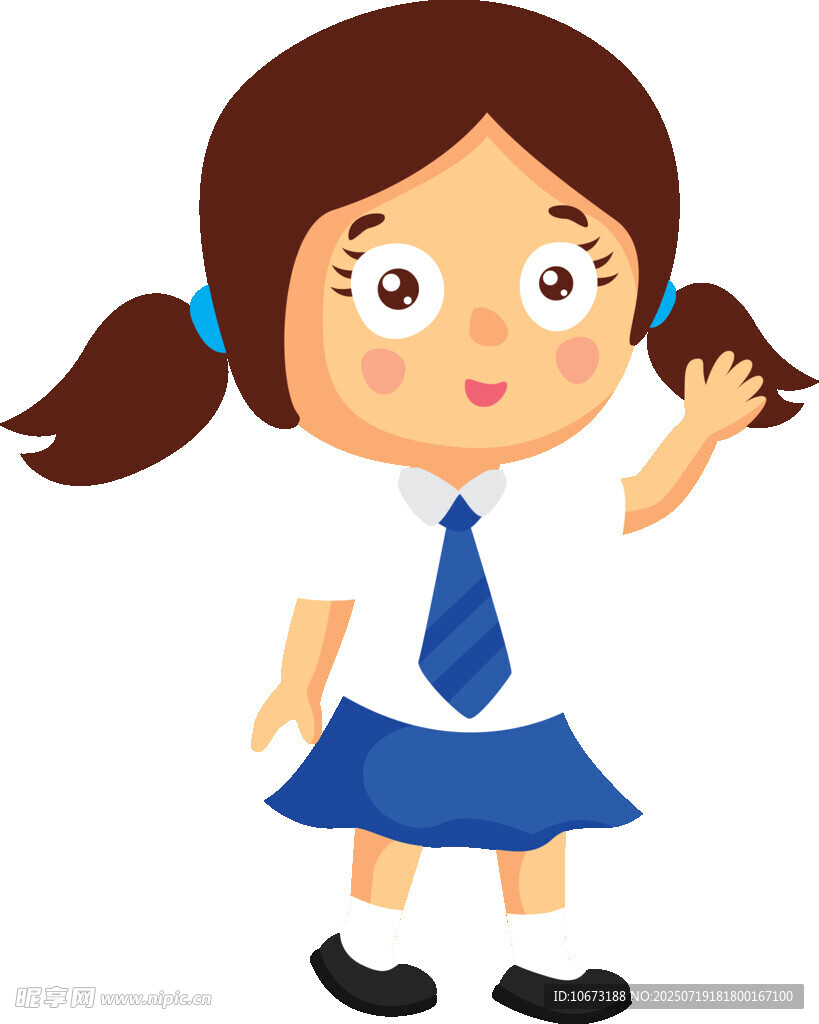 穿校服的俏皮小女孩