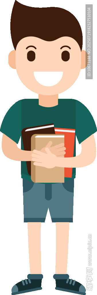 男孩手持書(shū)籍笑容燦爛