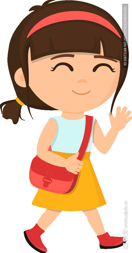 背著包的可愛小女孩