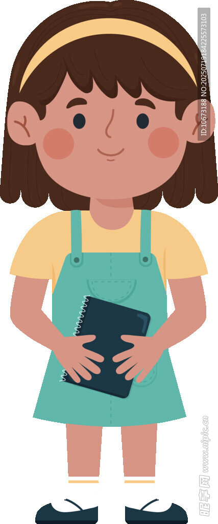 手持書本的可愛小女孩