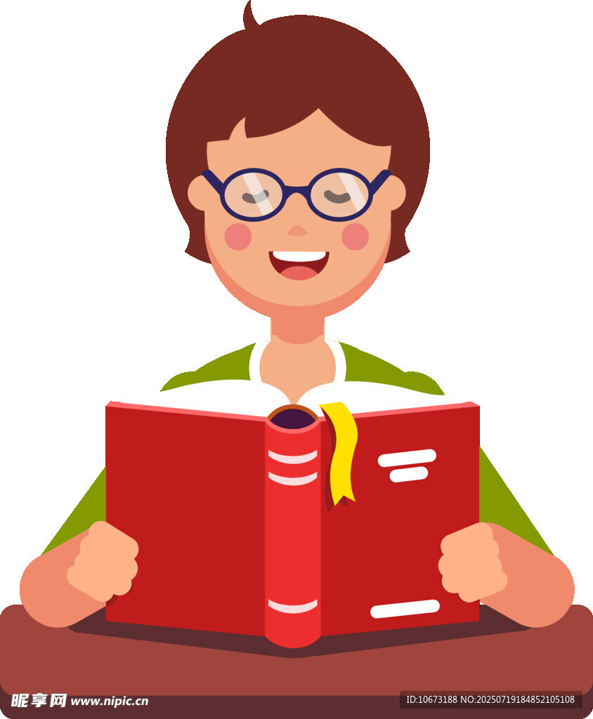 女孩專注閱讀紅色書籍