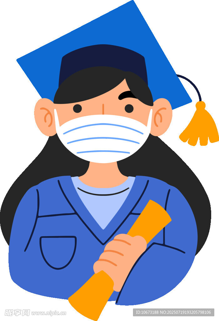 戴口罩的畢業(yè)女生