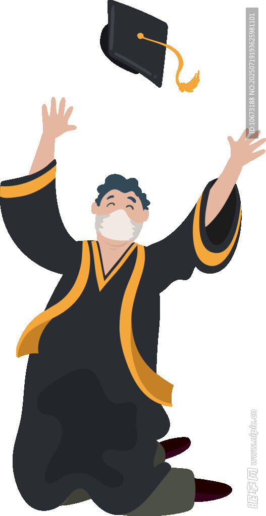 畢業(yè)生拋帽慶祝瞬間