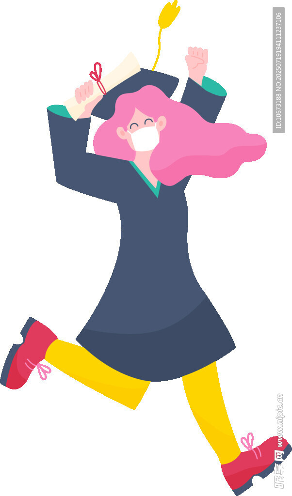 歡呼跳躍的學(xué)士服女孩