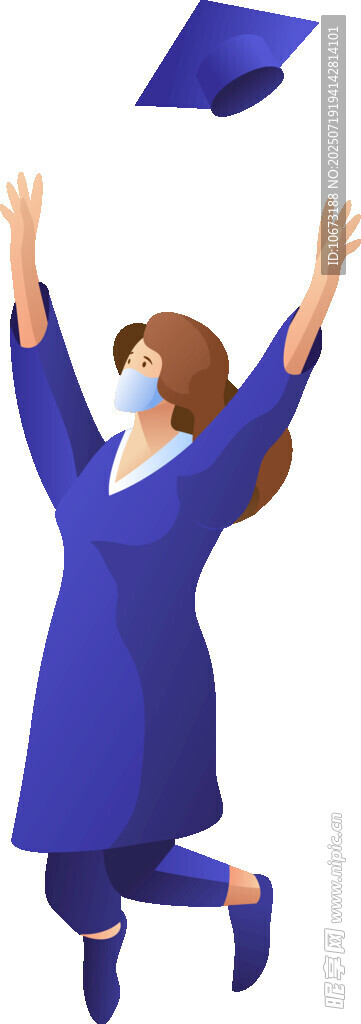 畢業(yè)女生開心拋學士帽