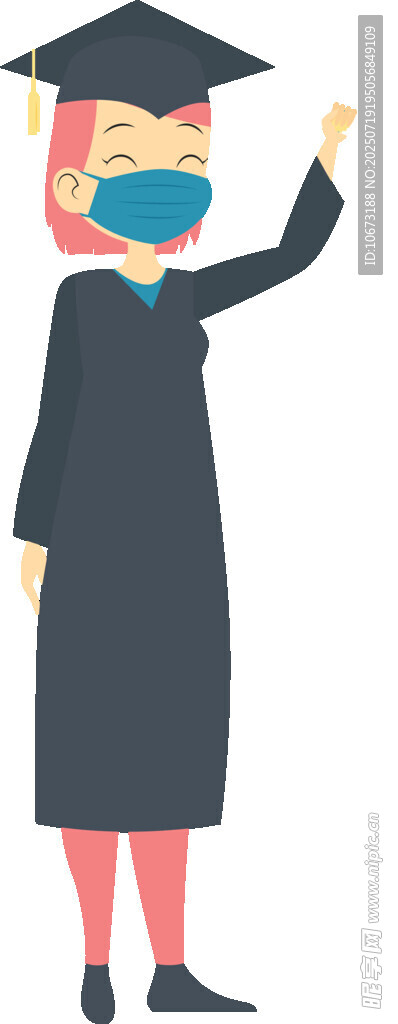 戴口罩的畢業(yè)女生