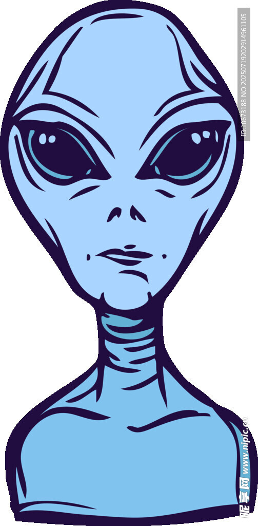 藍色外星人卡通頭像