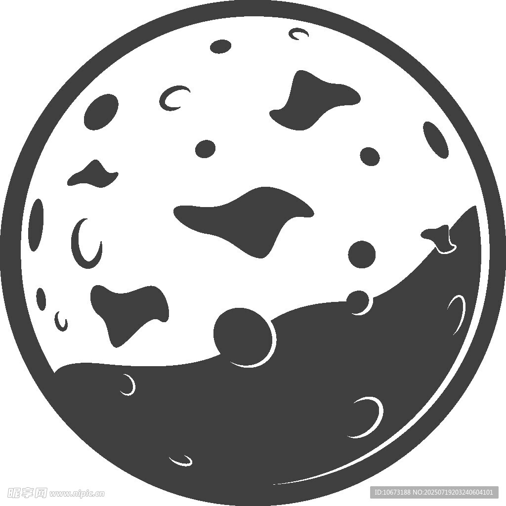 簡約黑白月球圖案設(shè)計(jì)