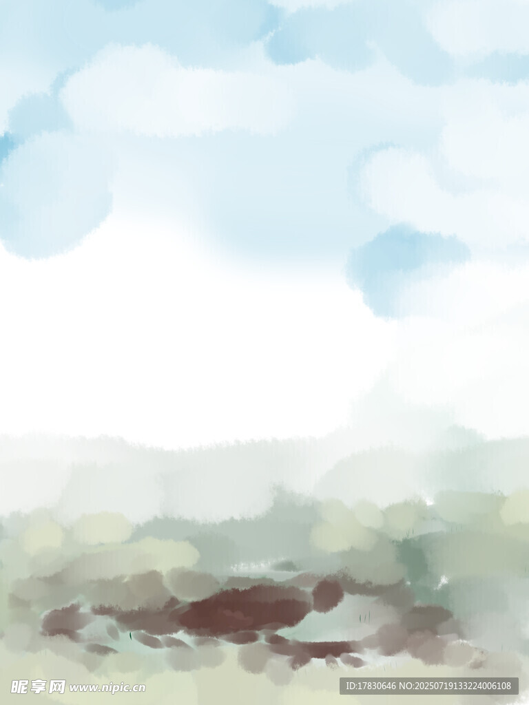 水彩風(fēng)格的自然風(fēng)景畫面