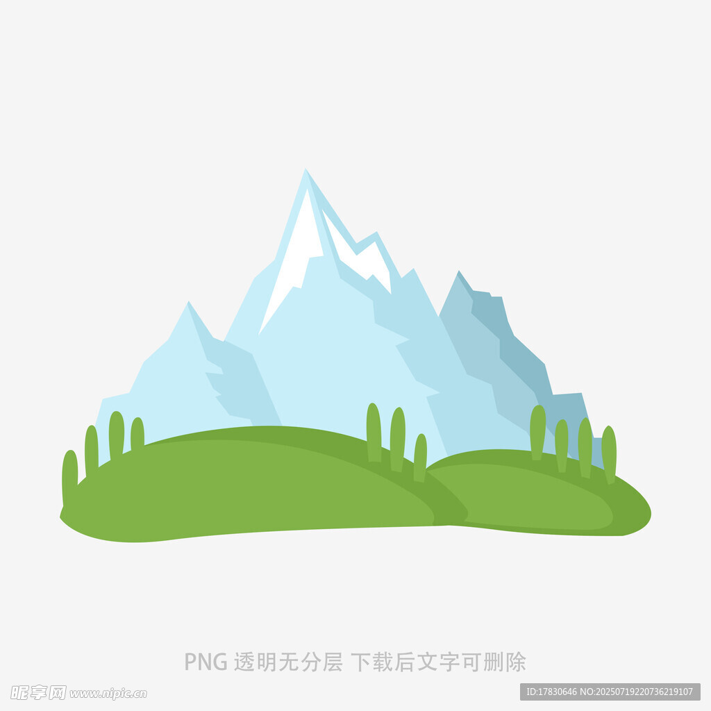清新簡約風的山巒草地景觀