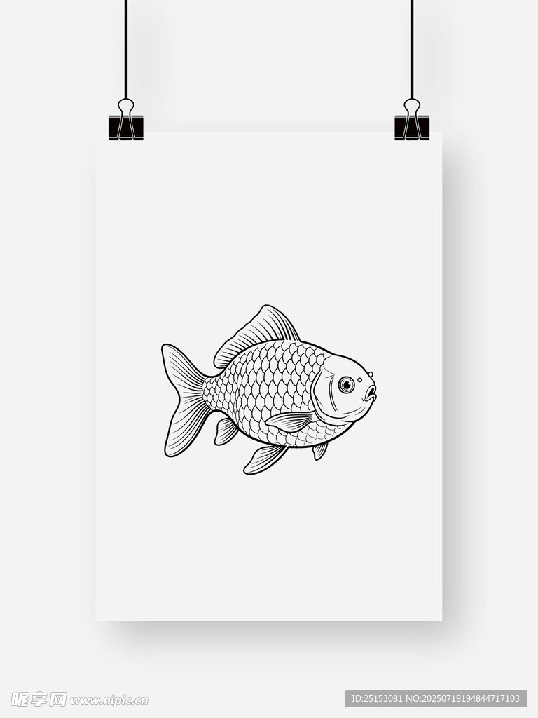簡約風(fēng)小魚畫圖案
