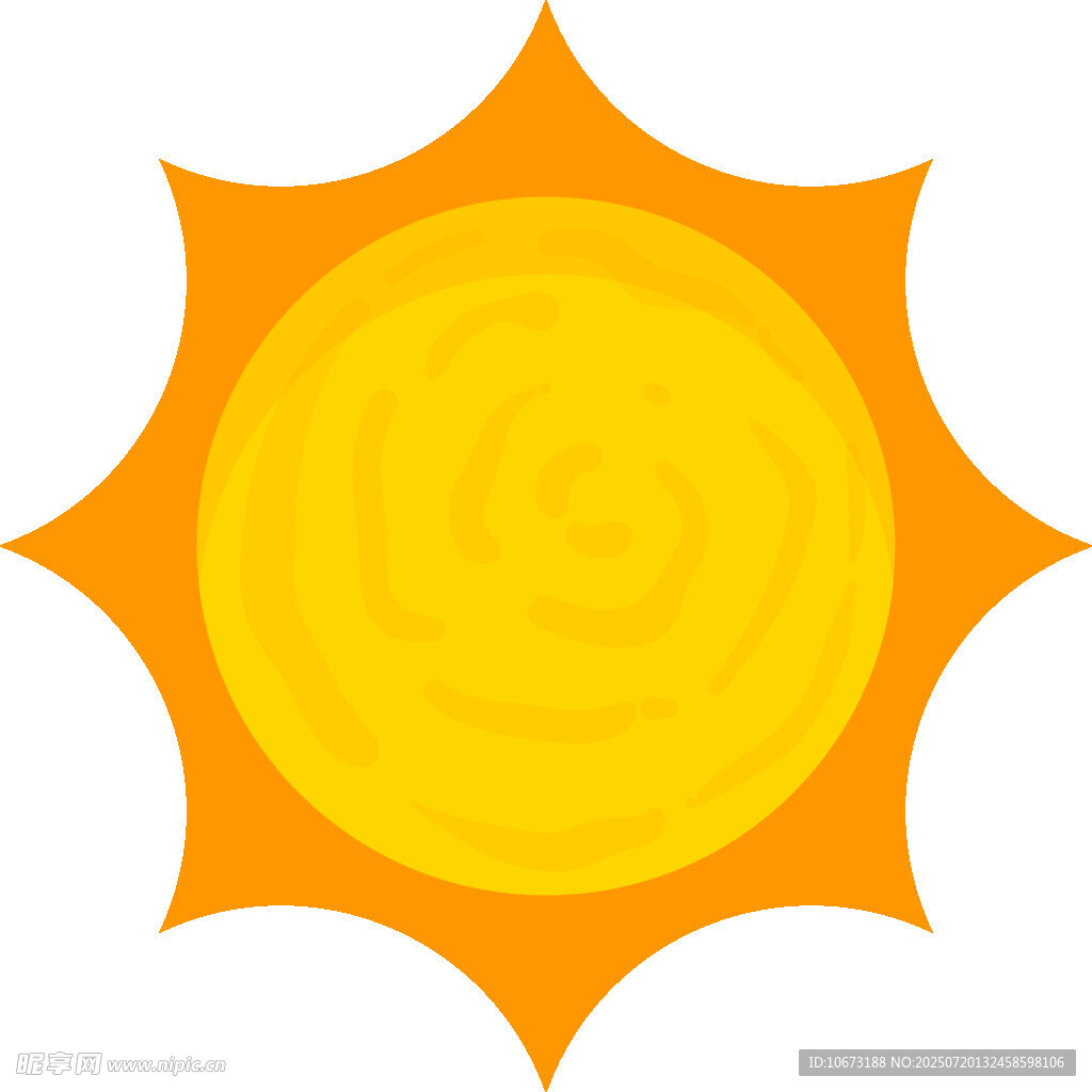 卡通風(fēng)格的黃色太陽圖標(biāo)