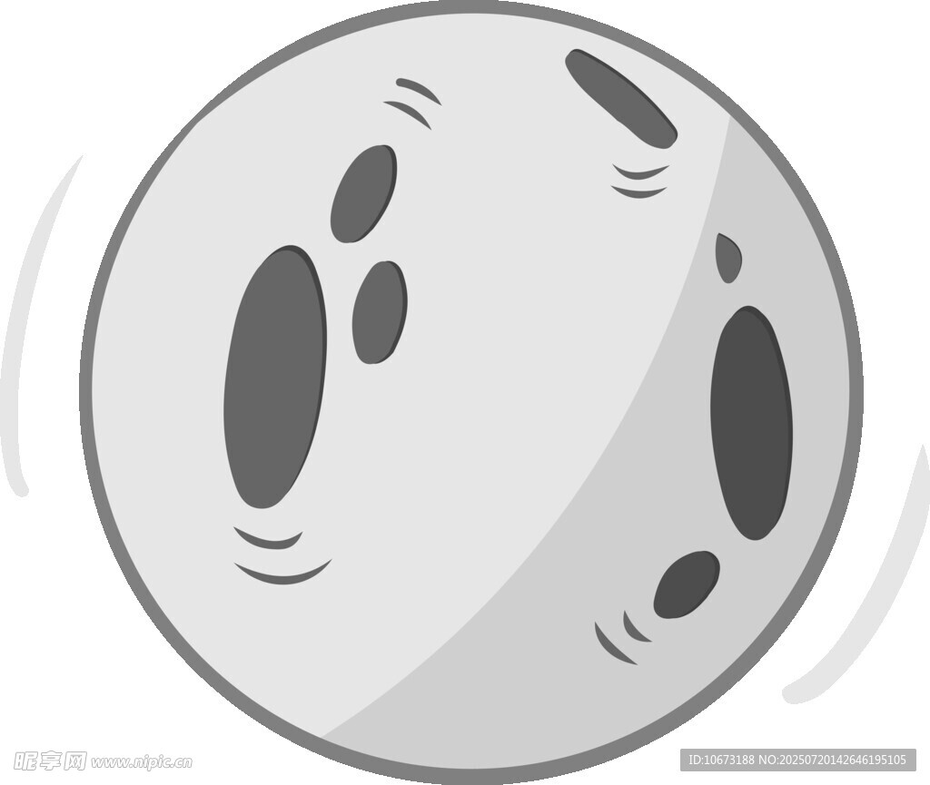 卡通風(fēng)格的旋轉(zhuǎn)月球形象
