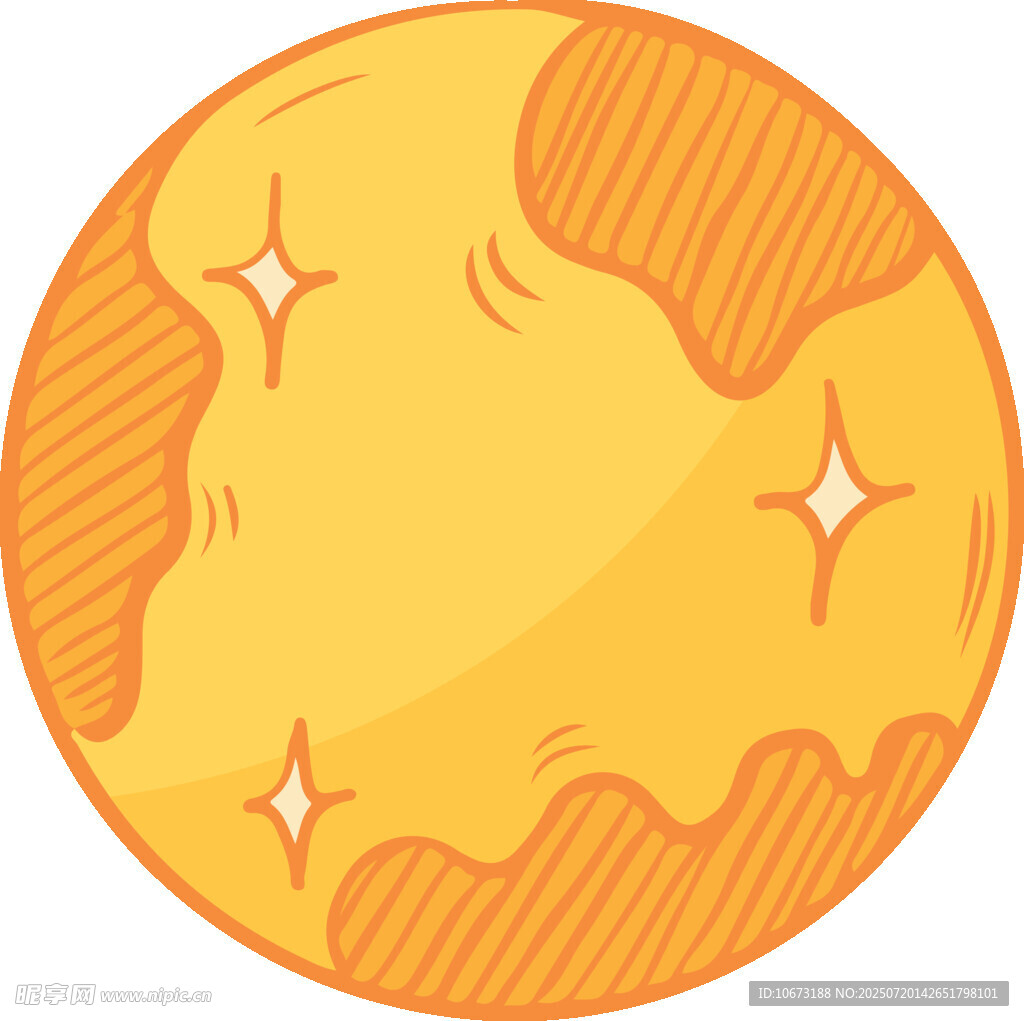 卡通風(fēng)格的黃色星球圖案