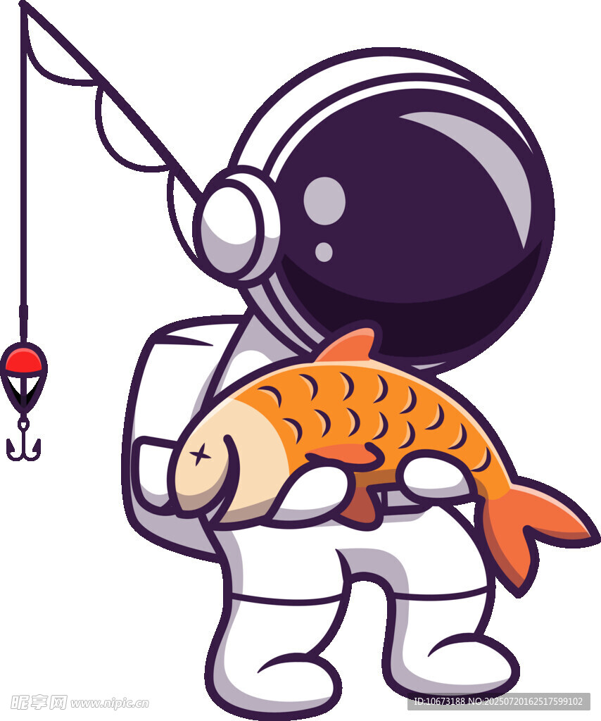 宇航員釣魚趣圖