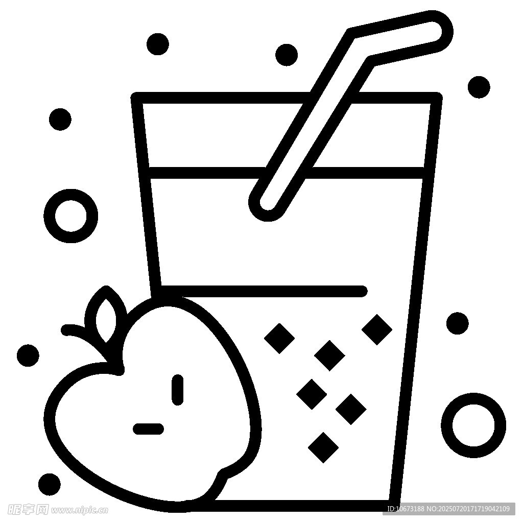 蘋果飲品插畫