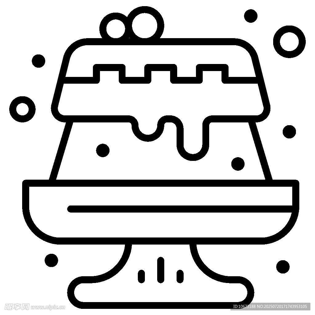 簡約線條風(fēng)美味蛋糕圖標(biāo)