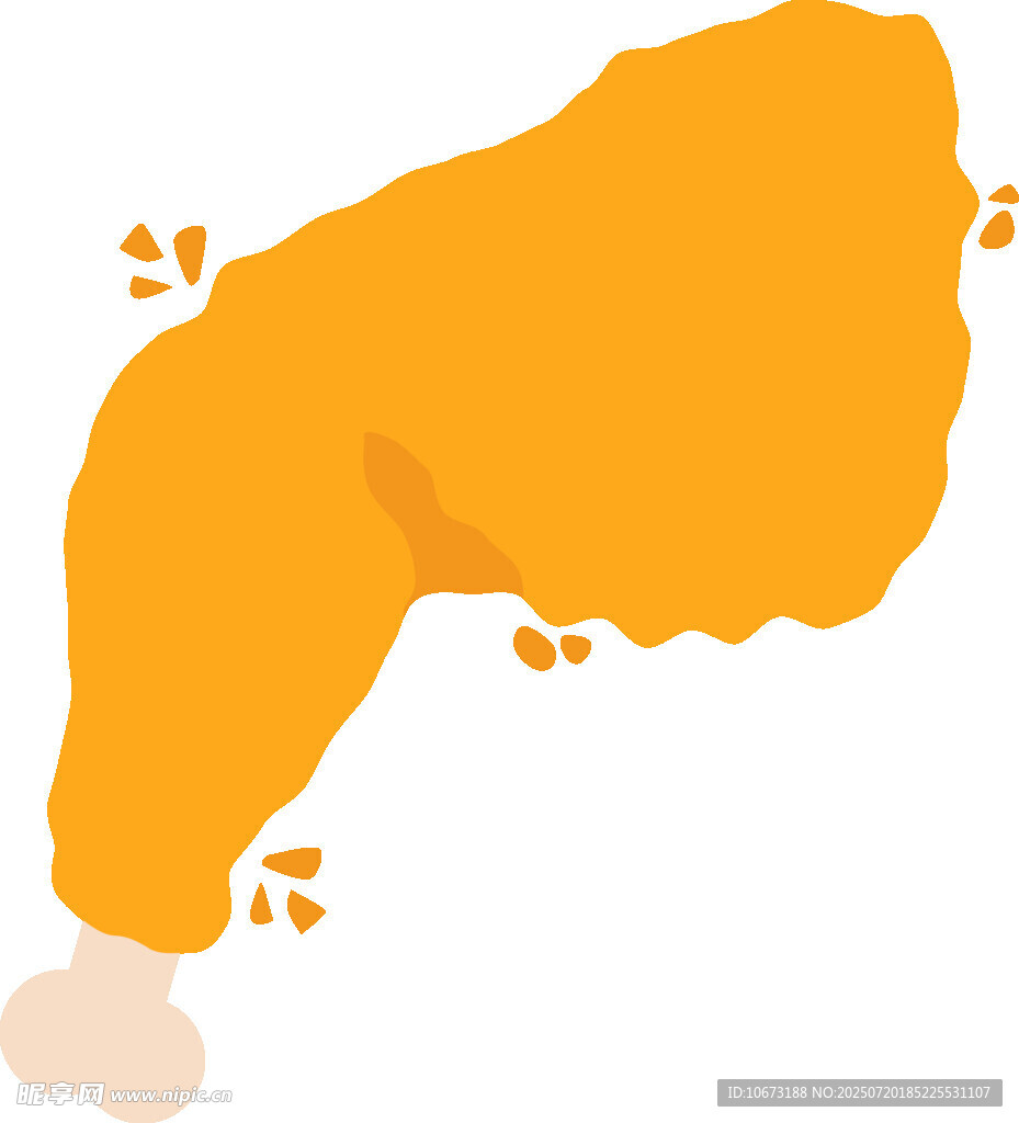 卡通風(fēng)格的炸雞腿插畫