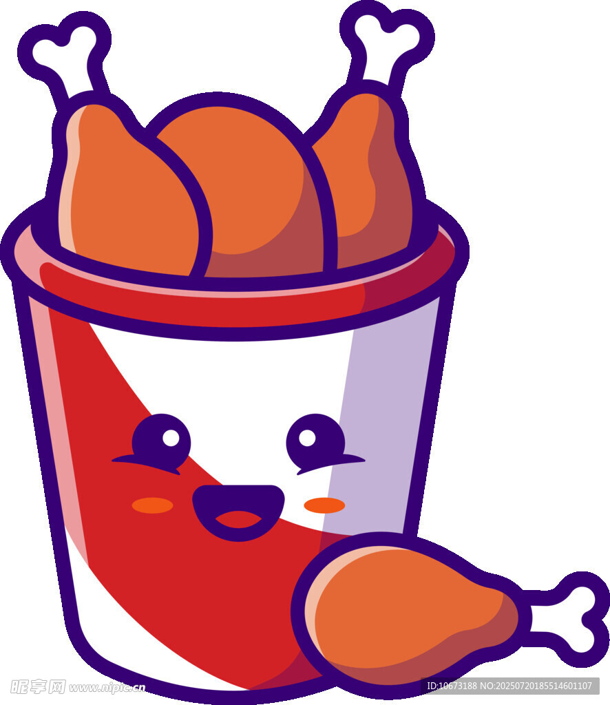 可愛(ài)桶裝炸雞插畫(huà)