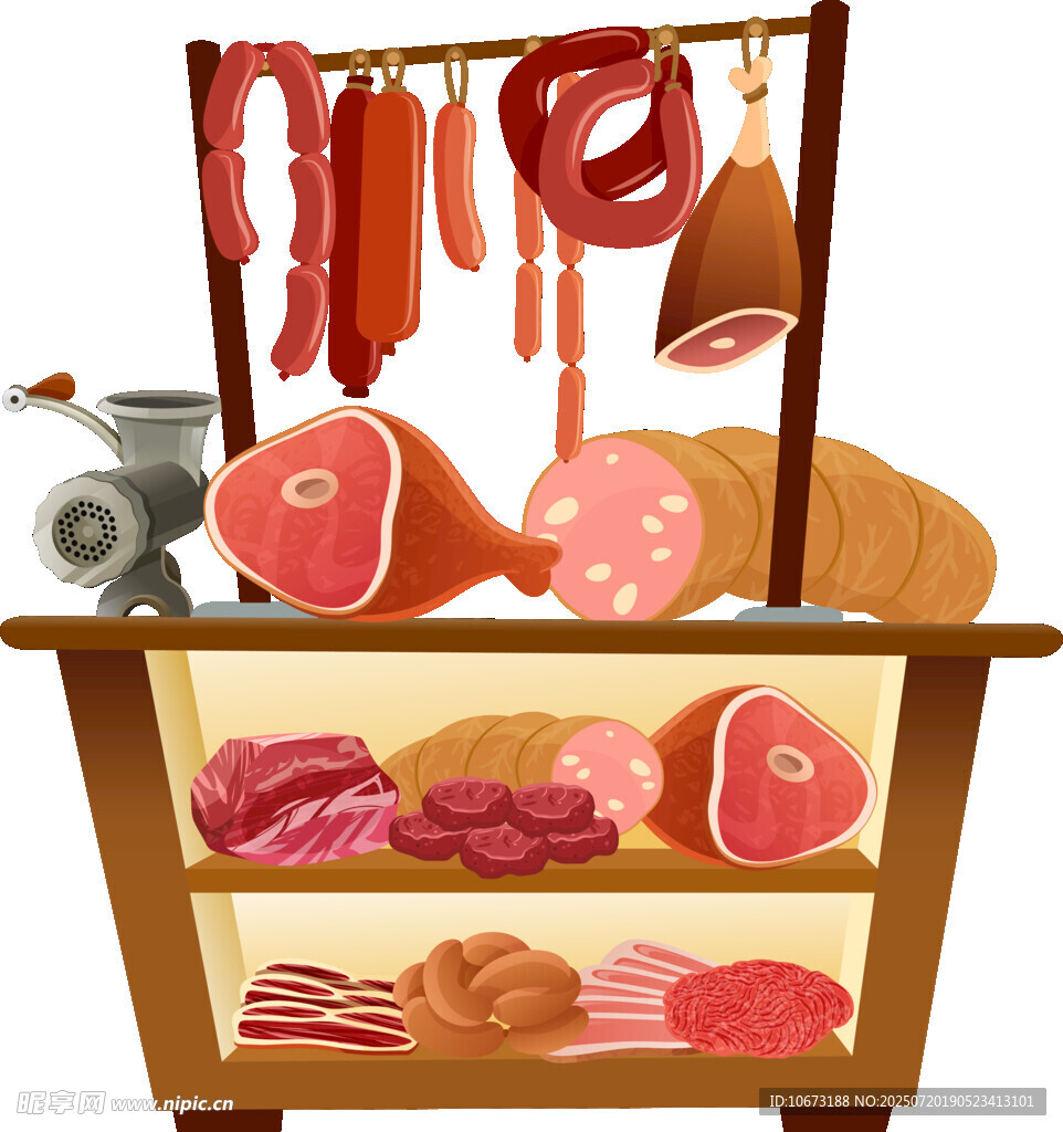肉類攤位展示豐富肉制品