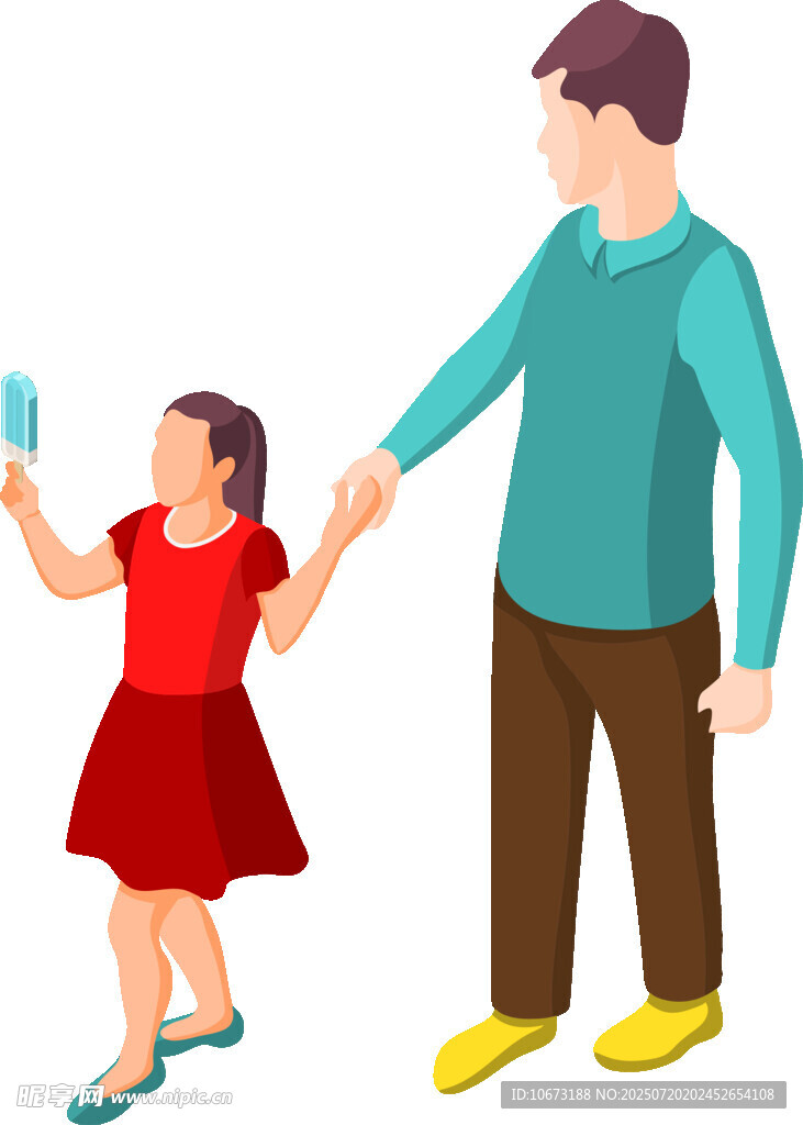 父親牽女兒