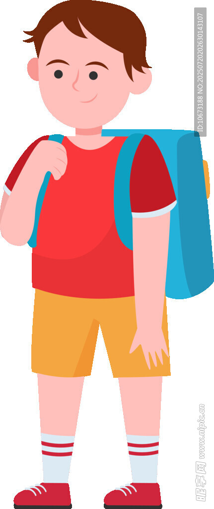 背著書包的小男孩