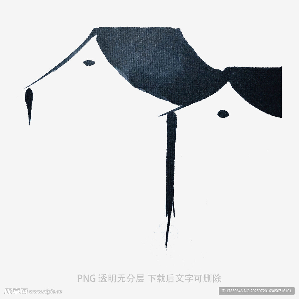 水墨風(fēng)格簡約房屋圖案