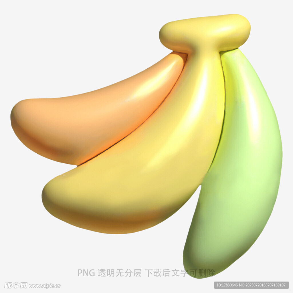 多彩立體香蕉造型