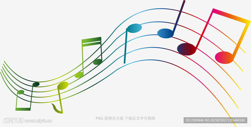 彩色音符舞動的音樂旋律