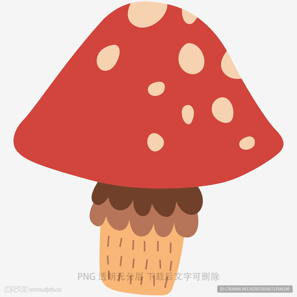 紅色卡通蘑菇插畫